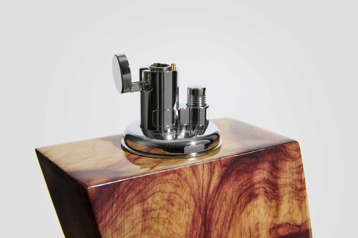 Judd wooden lighter closeup against a white background