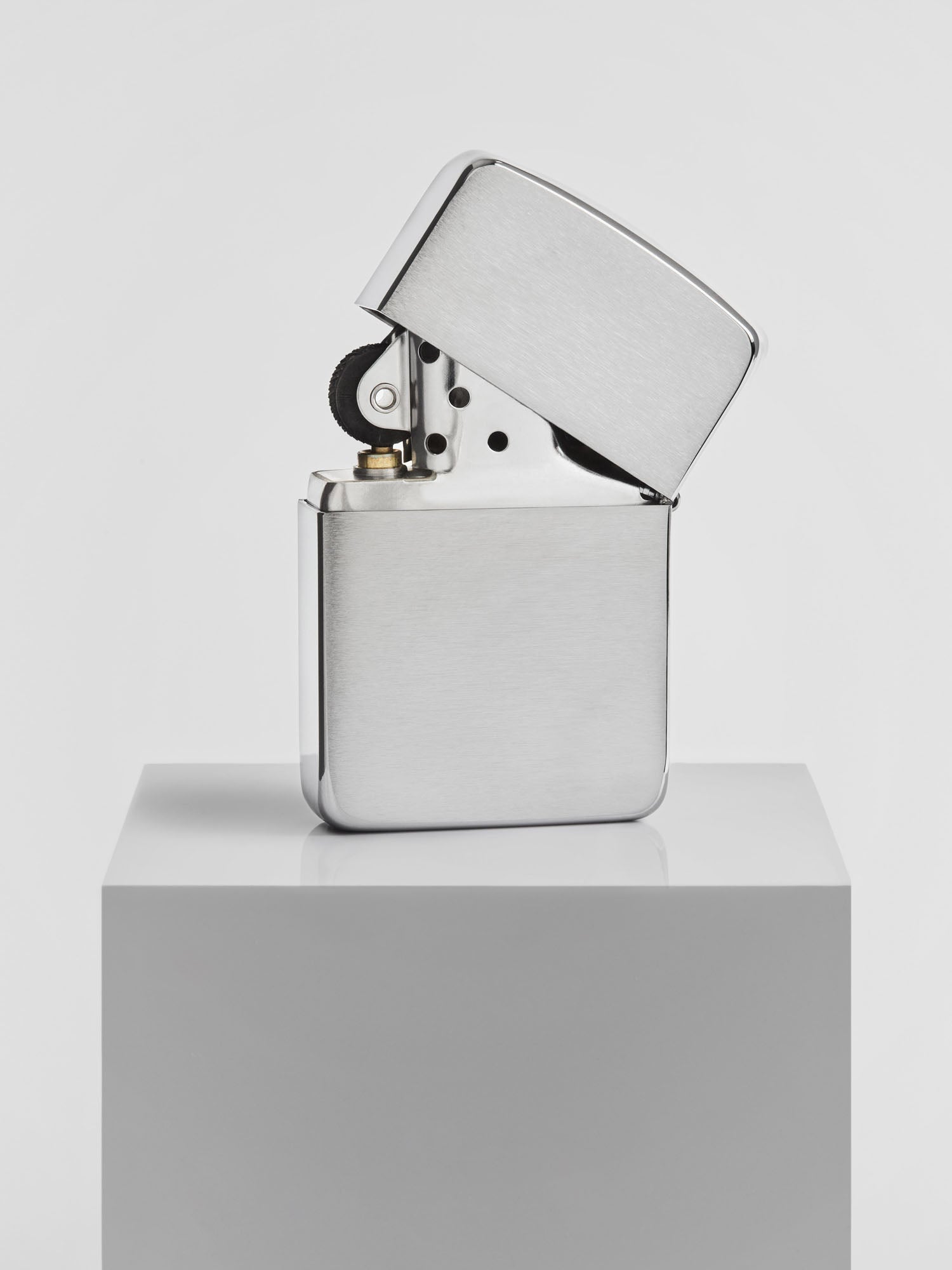 Zippo 1941 Replica Windproof Lighter - Brushed Chrome Finish - Top Open