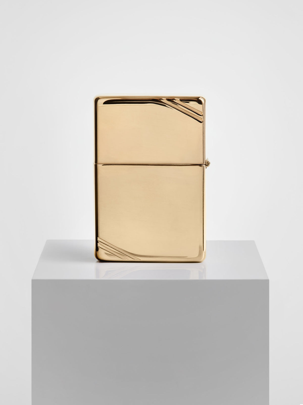 Zippo Vintage Lighter with Slashes in High Polish Brass Finish  