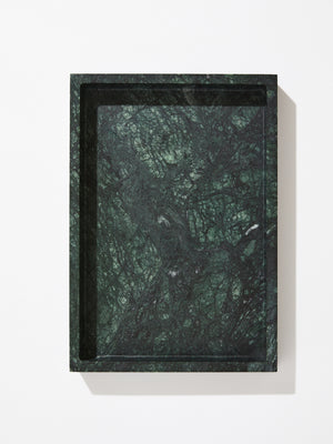 Serra Rolling Tray - Green Marble