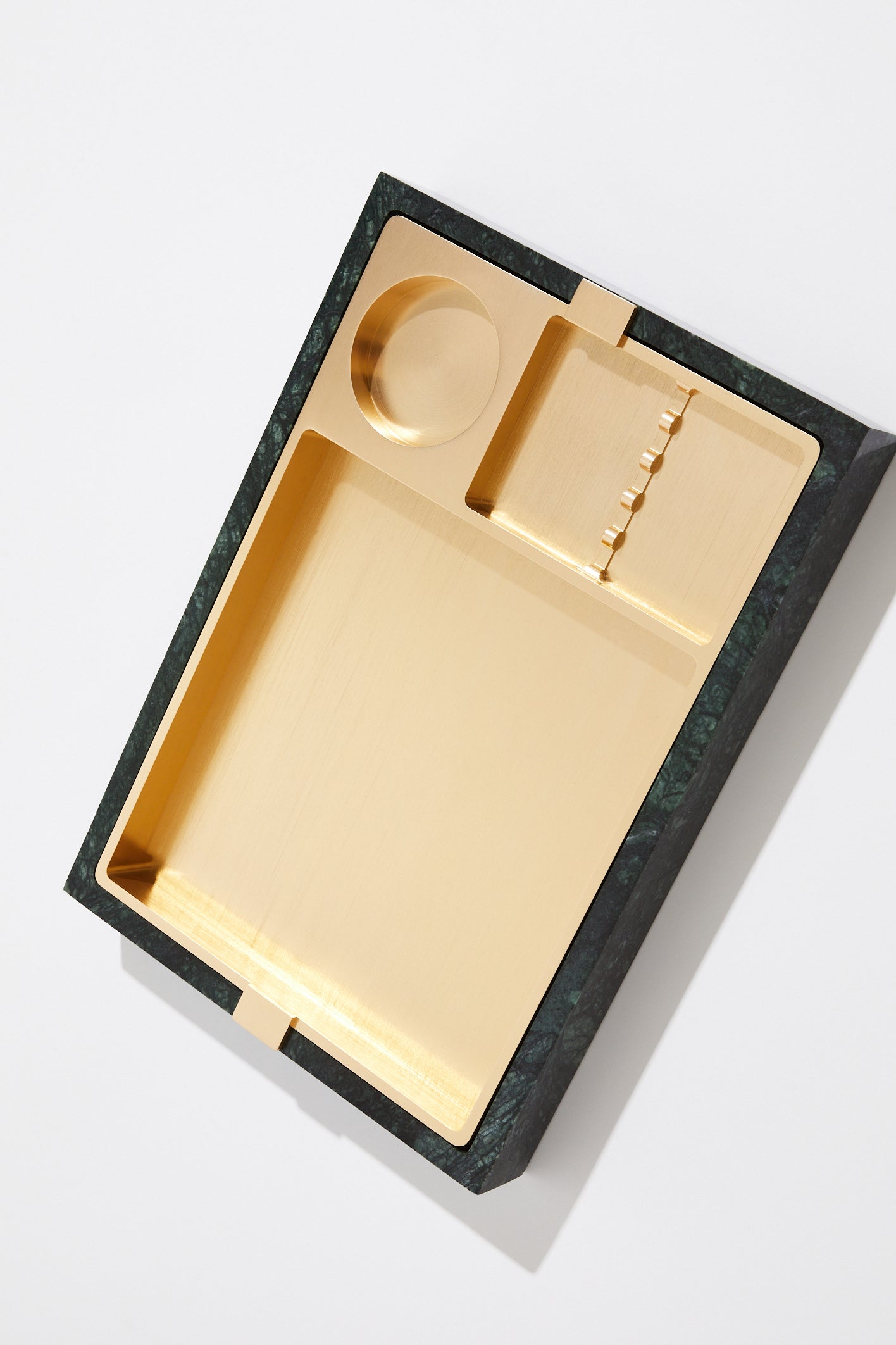 Serra Rolling Tray - Green Marble